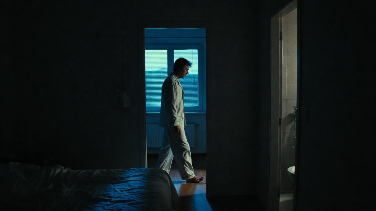 Middle-aged man waking up at night to go to the bathroom