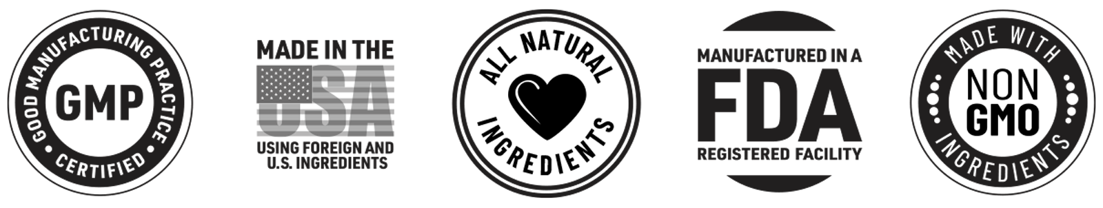 GMP Certified, Made in USA, FDA Registered Facility