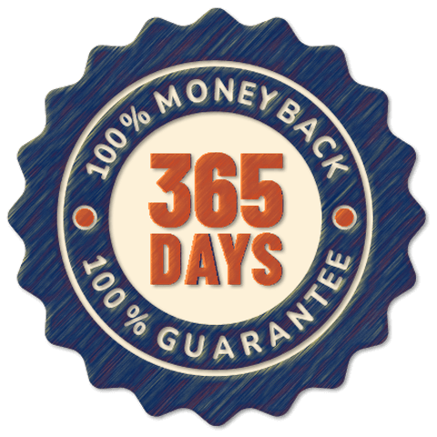 365-day 100% money back guarantee
